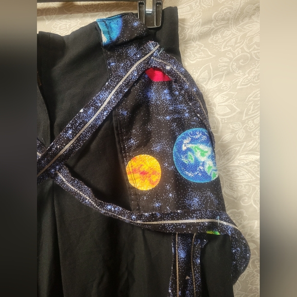 Space themed wide leg OOAK goth raver pants handmade y2k - Picture 8 of 13